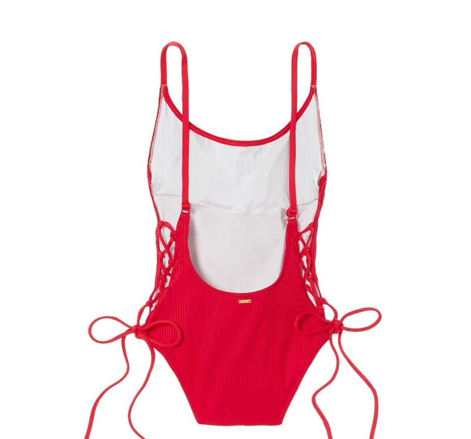 Купальник монокини Victoria’s Secret Red Ribbed One-piece