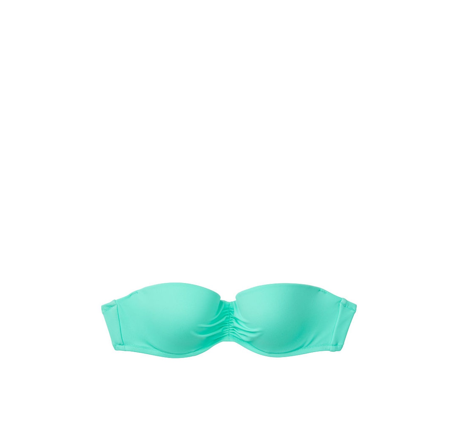 Купальник бандо Victoria’s Secret Push-up цвет топа тиффани, плавки кораловые