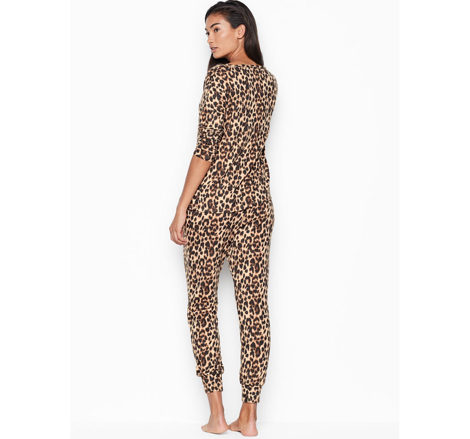 Пижама Victoria’s Secret Animal print Leopard Super soft Long PJ Set