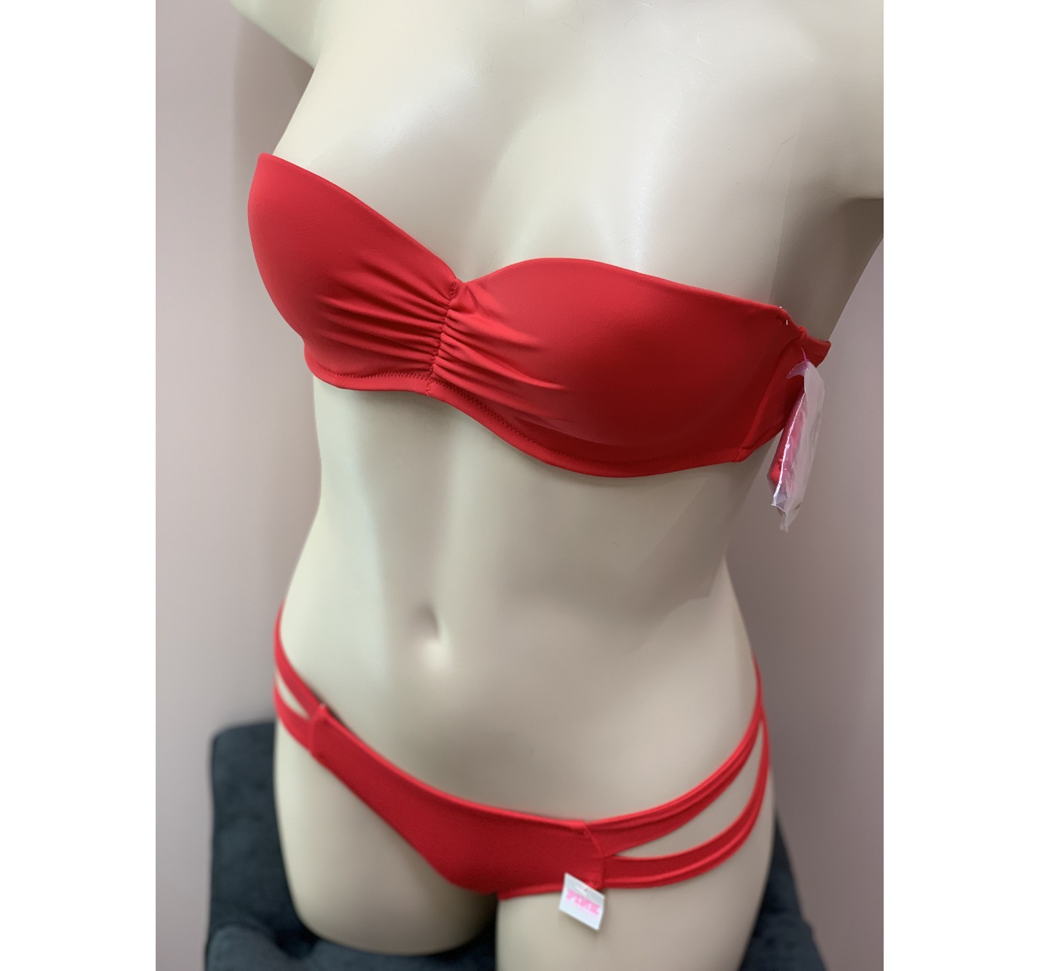 Купальник бандо Victoria's Secret PINK Bra 32B + mini cheekster panty