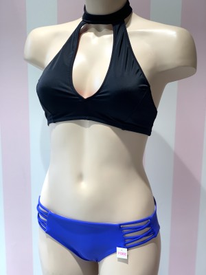 Купальник раздельный Victoria’s Secret Black Top  + mini bikini blue