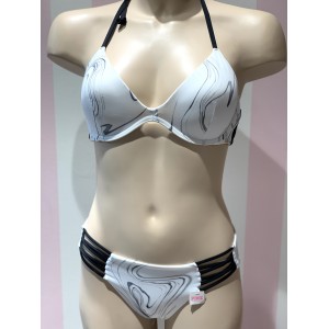 Купальник раздельный Victoria’s Secret PINK White & Black print Топ S + плавки М