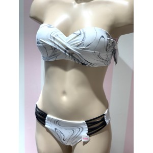 Купальник бандо Victoria’s Secret PINK White & Black print
