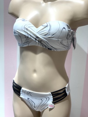 Купальник бандо Victoria’s Secret PINK White & Black print