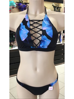 Купальник раздельный Victoria’s Secret PINK принт синие цветы