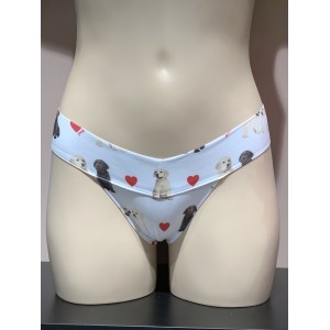 Трусики стринги Victoria’s Secret Pink Thong panty lovely puppy print