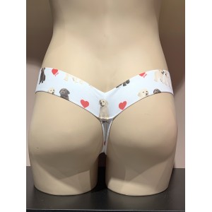 Трусики стринги Victoria’s Secret Pink Thong panty lovely puppy print