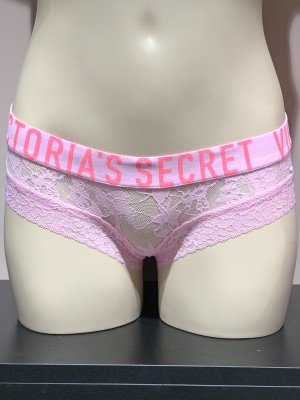 Трусики чіки Victoria's Secret Light Pink Lace Hiphugger panty