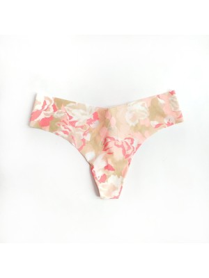 Трусики бесшовные Victoria’s Secret Thong panty Print Aquarelle Roses 