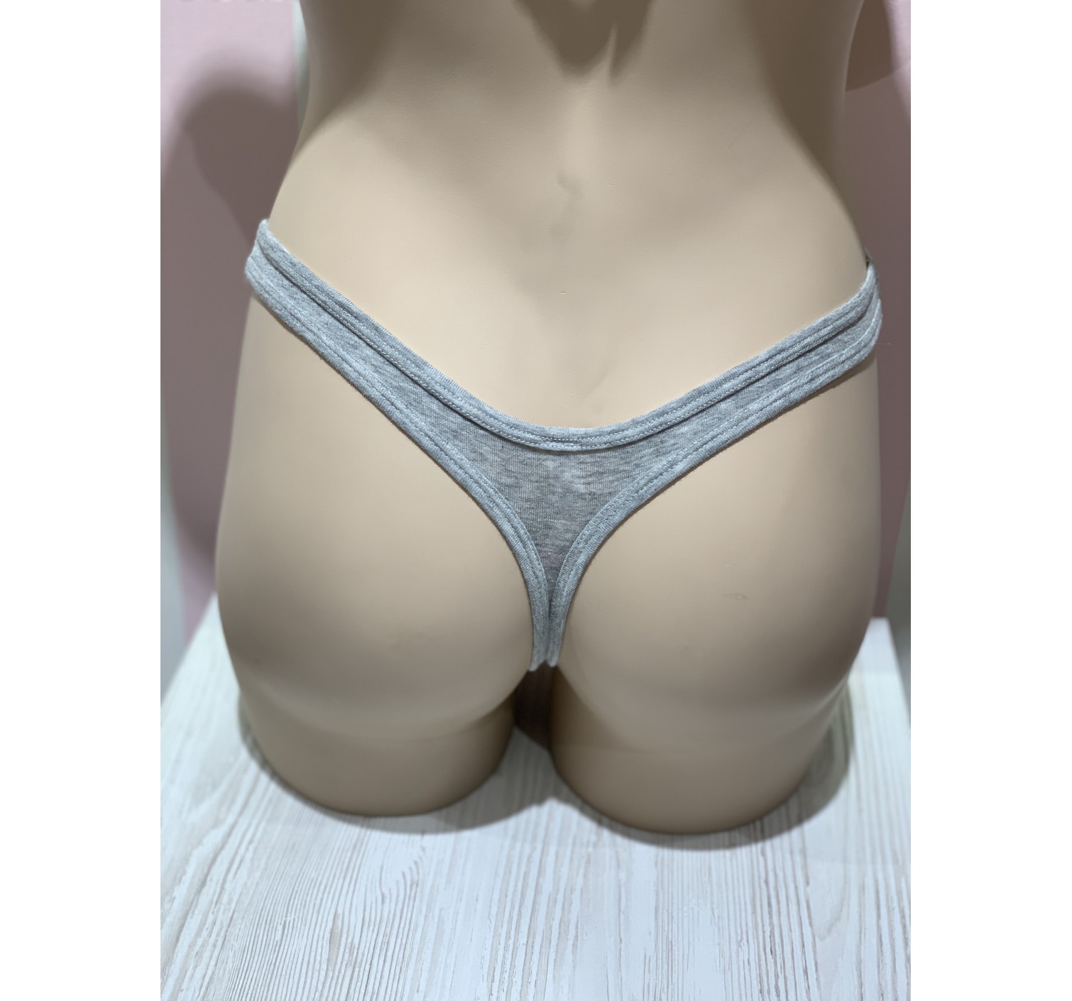 Трусики стринги Victoria’s Secret Cotton Grey Thong panty