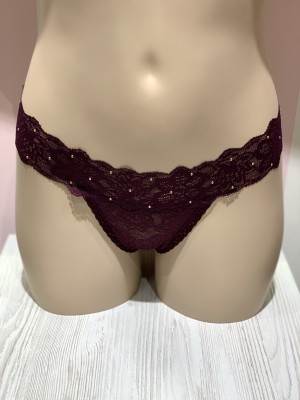 Трусики стринги Victoria’s Secret Bordo Lace Thong panty