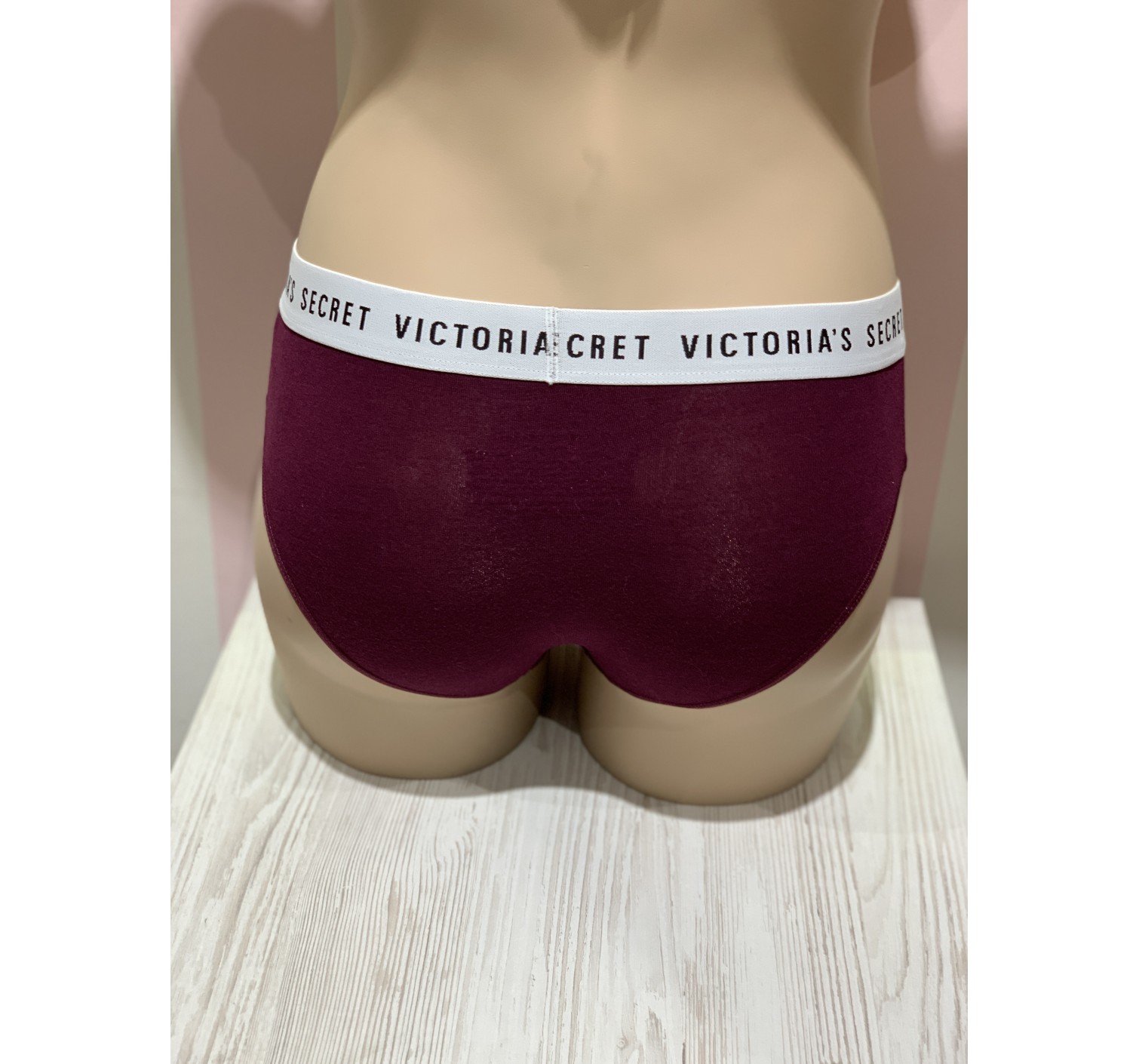 Трусики хипхаггеры Victoria’s Secret Bordo Hiphugger panty logo VS