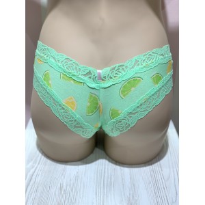 Трусики чики Victoria’s Secret PINK Lime & Lemon print Cheeky panty