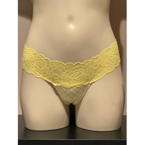 Трусики стринги Victoria’s Secret Yellow Lace Thong panty