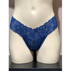 Трусики стринги Victoria’s Secret Deep Blue Lace Thong panty