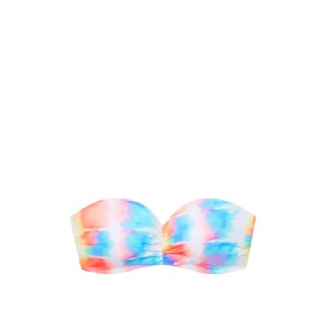 Купальник бандо Victoria’s Secret PINK RUCHED FRONT BANDEAU Push-up Neon Sky