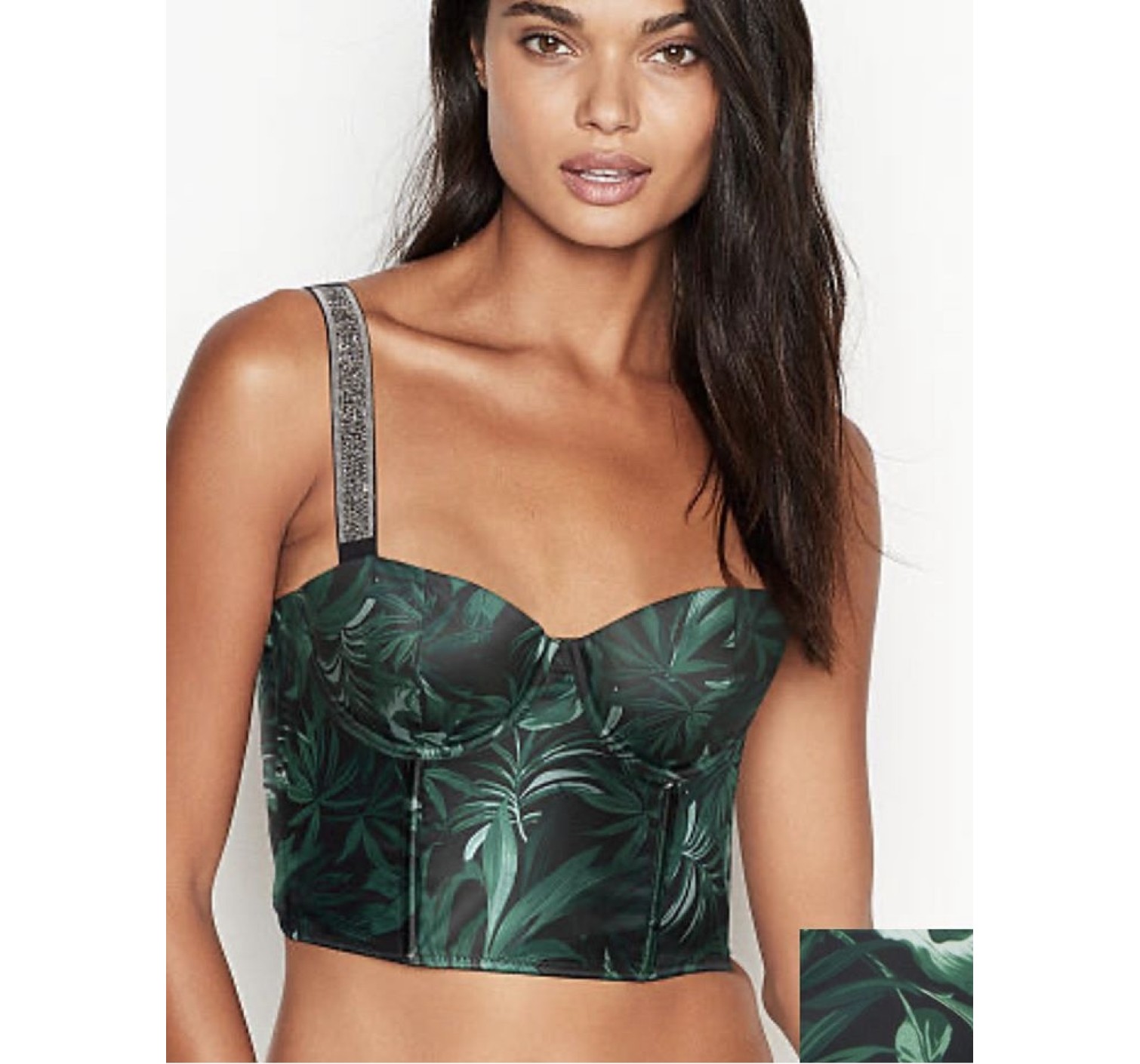 Удлиненный бюстгальтер Victoria’s Secret Very Sexy Shine Strap Balconette bra Tropical print