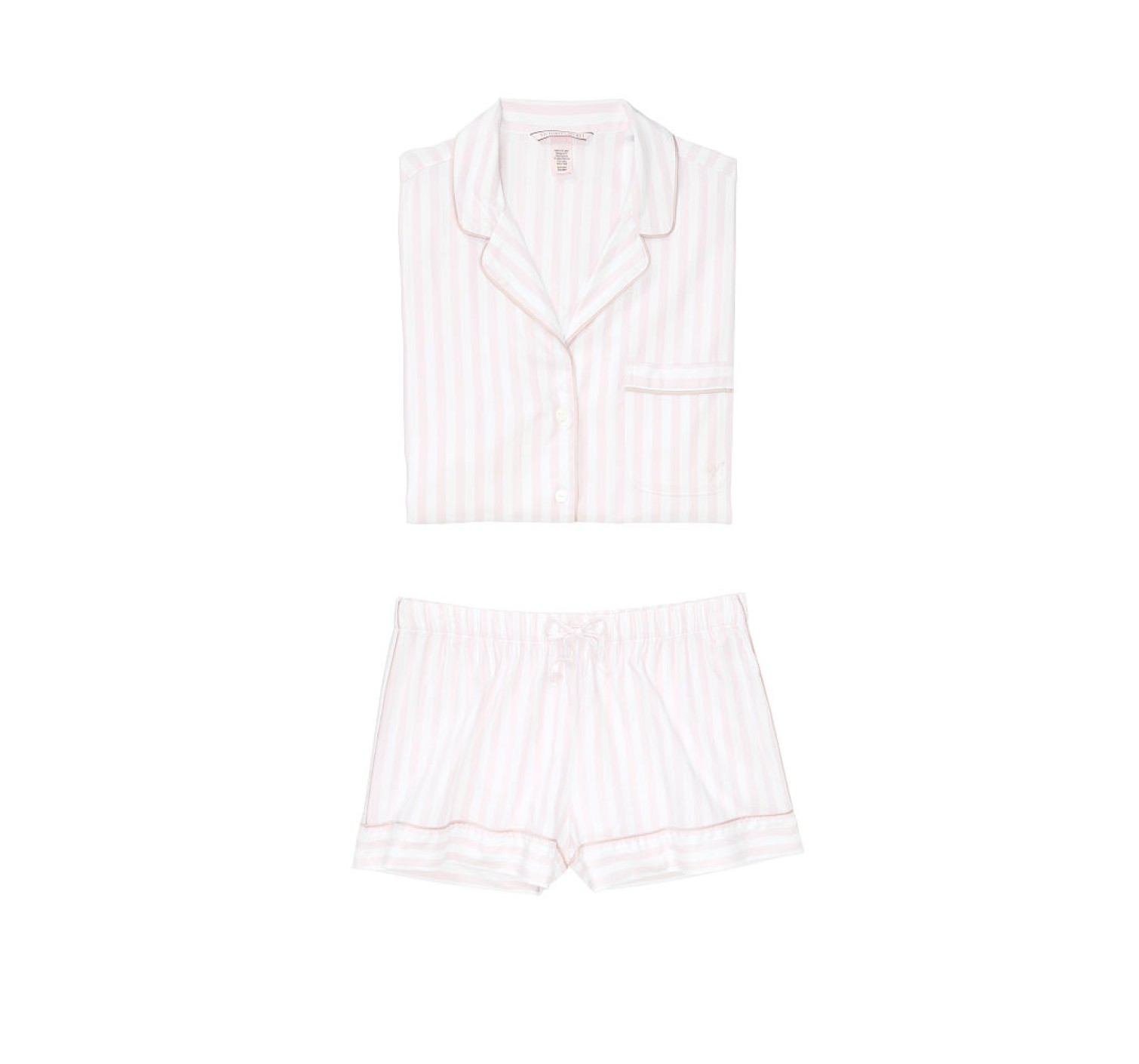 Піжамка з шортиками Victoria's Secret Sleepsoft Short PJ Set White Pink Fizz Stripe