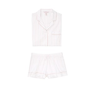 Піжамка з шортиками Victoria's Secret Sleepsoft Short PJ Set White Pink Fizz Stripe