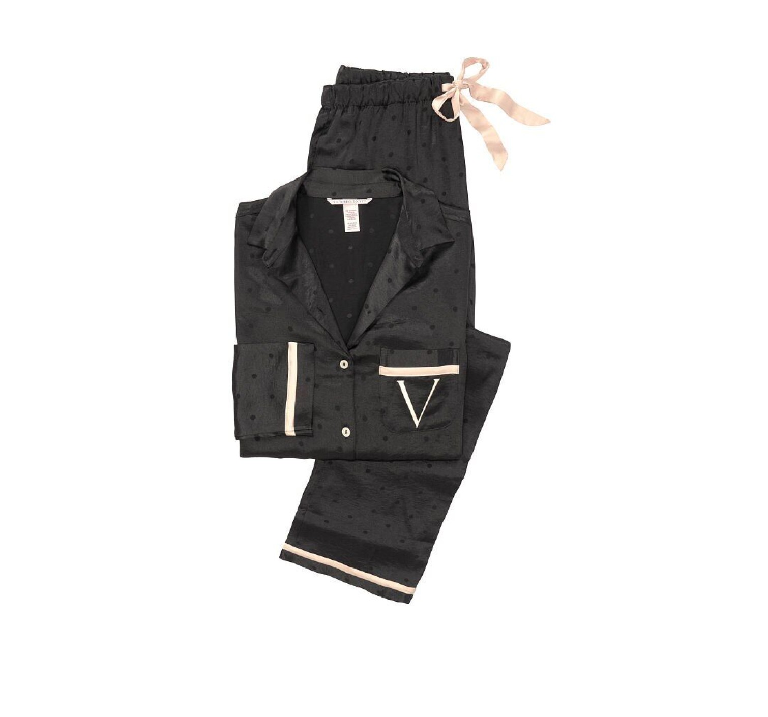 Пижама Victoria’s Secret The Satin Black PJ Set
