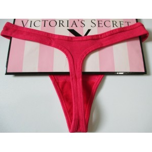Трусики стринги Victoria’s Secret Cotton Ribbed Red Thong panty