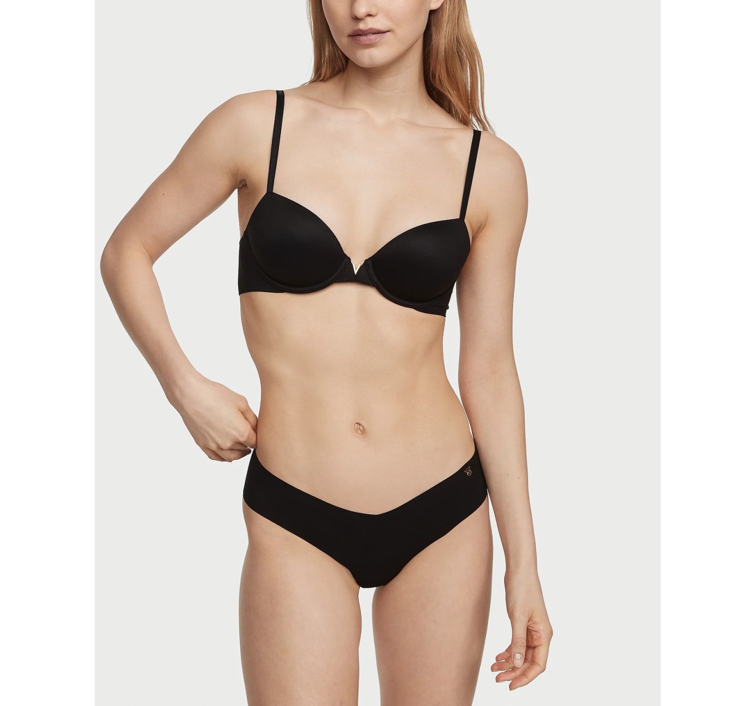 Трусики No Show Thong panty Black Logo Vs