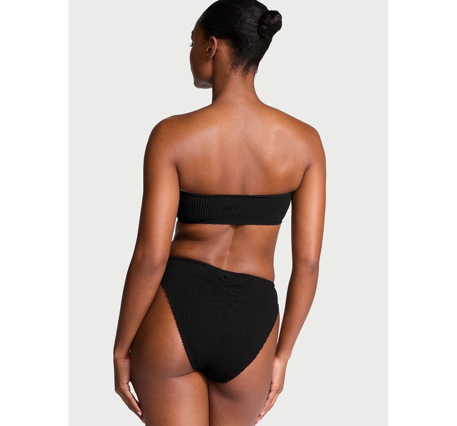 Купальник Crinkle Ring Bandeau Strapless Bikini Top Black