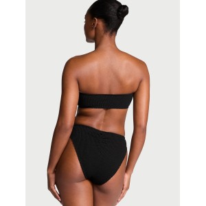 Купальник Crinkle Ring Bandeau Strapless Bikini Top Black