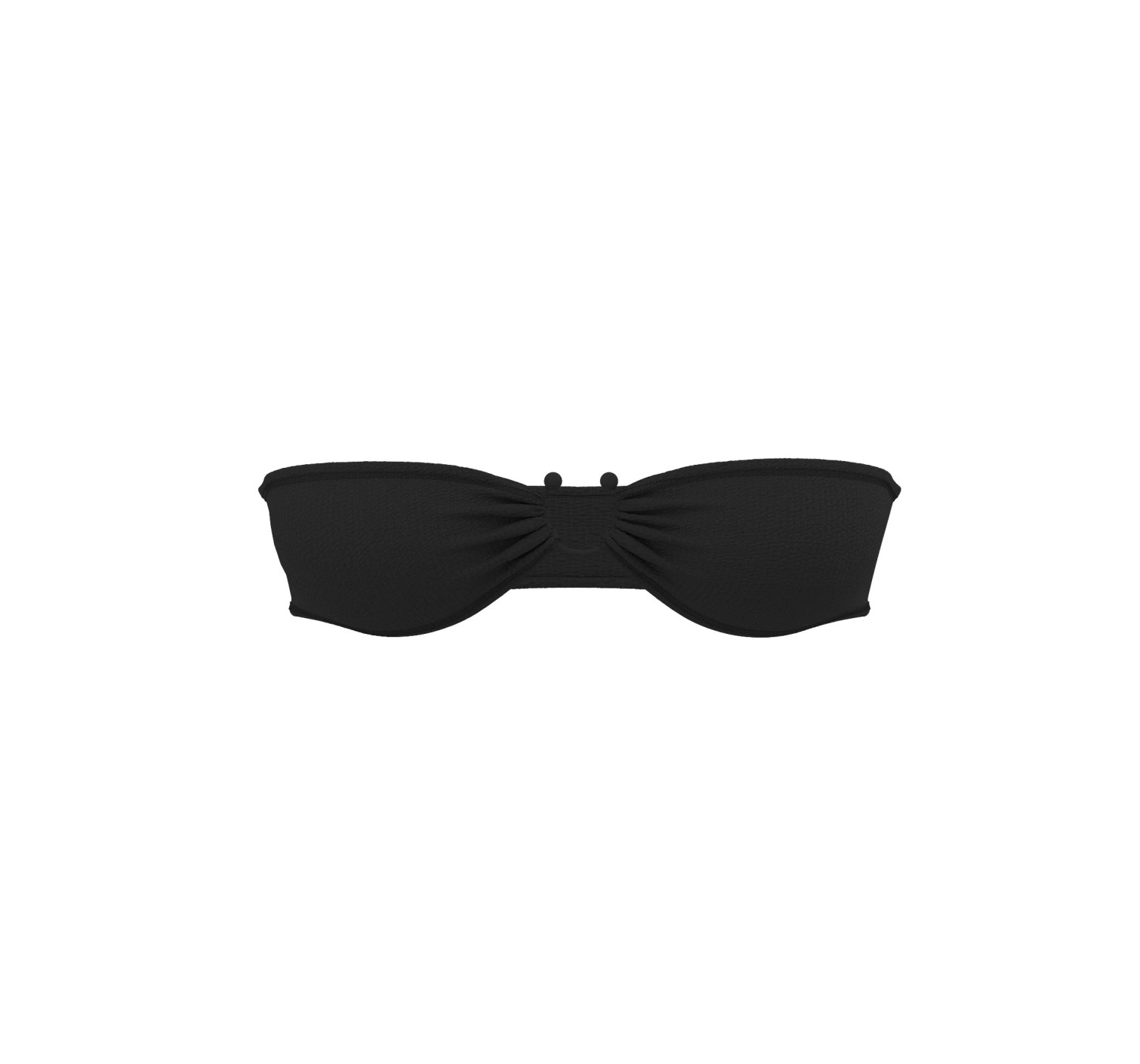 Купальник Crinkle Ring Bandeau Strapless Bikini Top Black