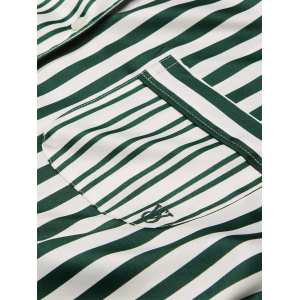 Пижама Glazed Satin Long Pajama Set Green Stripe