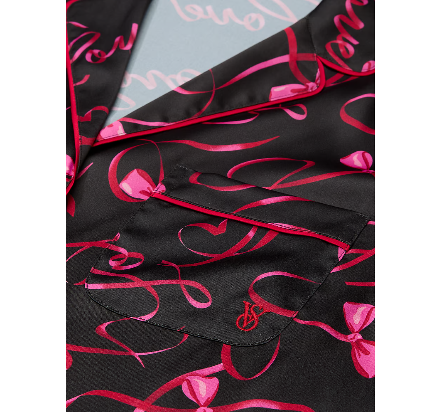 Піжама Satin Short Pajama Set Black Script