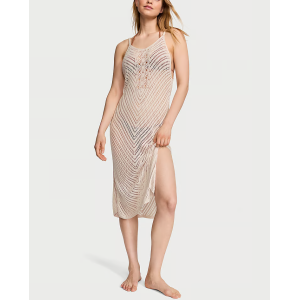 Пляжна туніка Beachwear Crochet Cover-Up Dress Natural