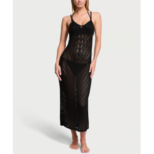 Пляжна туніка Beachwear Crochet Cover-Up Dress Black