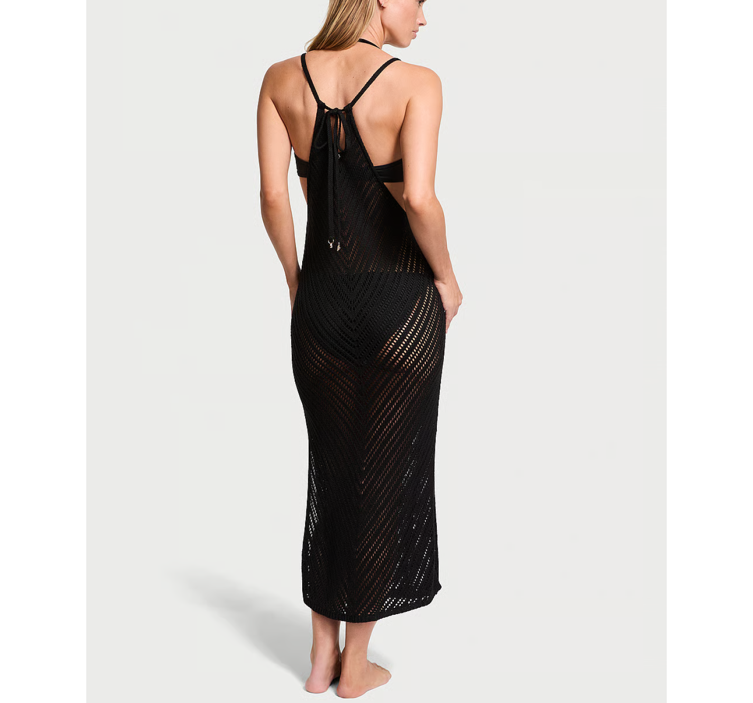 Пляжна туніка Beachwear Crochet Cover-Up Dress Black