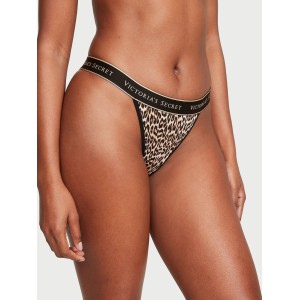 Трусики Logo Cotton Tanga Panty Marzipan Leopard