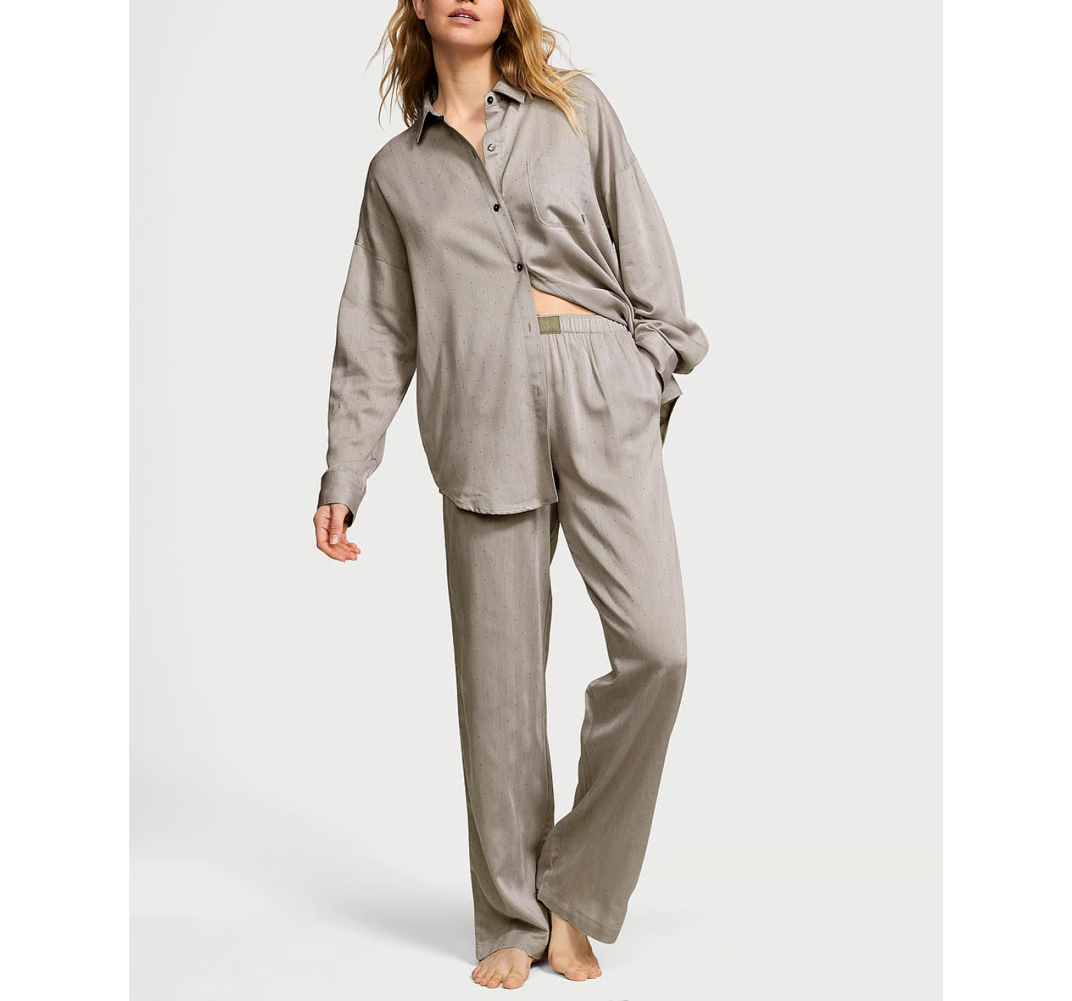 Пижама Modal-Cotton Long Pajama Set Turtle Dove Herringbone