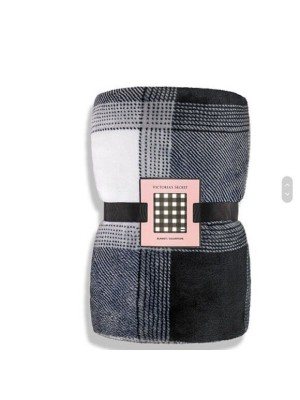 Плед Victoria's Secret Plaid Fleece Cozy Blanket grey