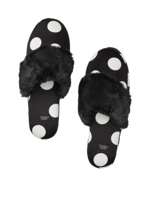 Домашние тапочки Victoria’s Secret Slippers Black White Dot