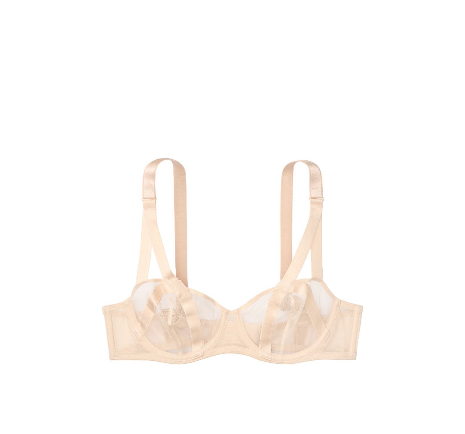 Комплект белья Victoria’s Secret Very Sexy Unlined Mesh Balconette Bra Champagne