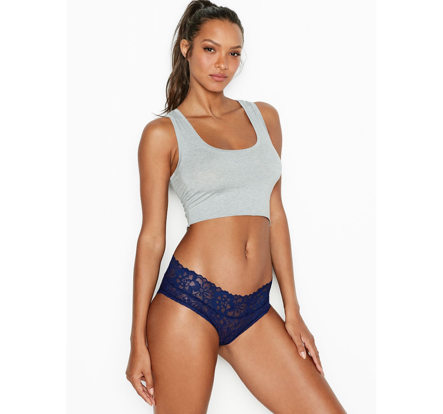 Трусики Victoria’s Secret Night blue Lace Bikini panty