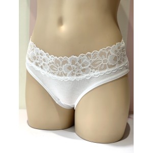 Трусики хіпхагери Victoria's Secret Lace Hiphugger panty білого кольору