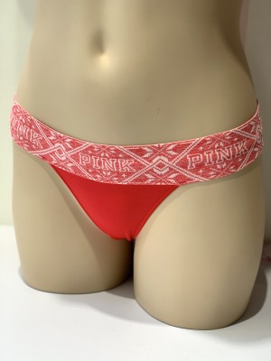 Трусики стринги Victoria’s Secret PINK Red print Thong panty