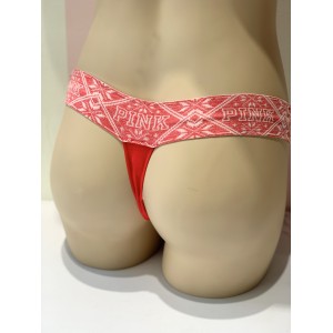 Трусики стринги Victoria’s Secret PINK Red print Thong panty