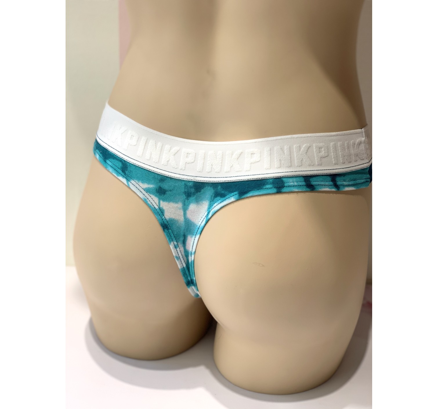 Трусики стринги Victoria’s Secret PINK Logo Water print Thong panty