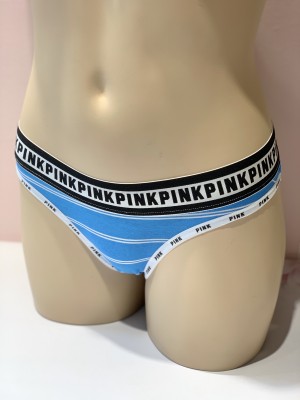 Трусики стринги Victoria’s Secret PINK Thong panty logo stripes