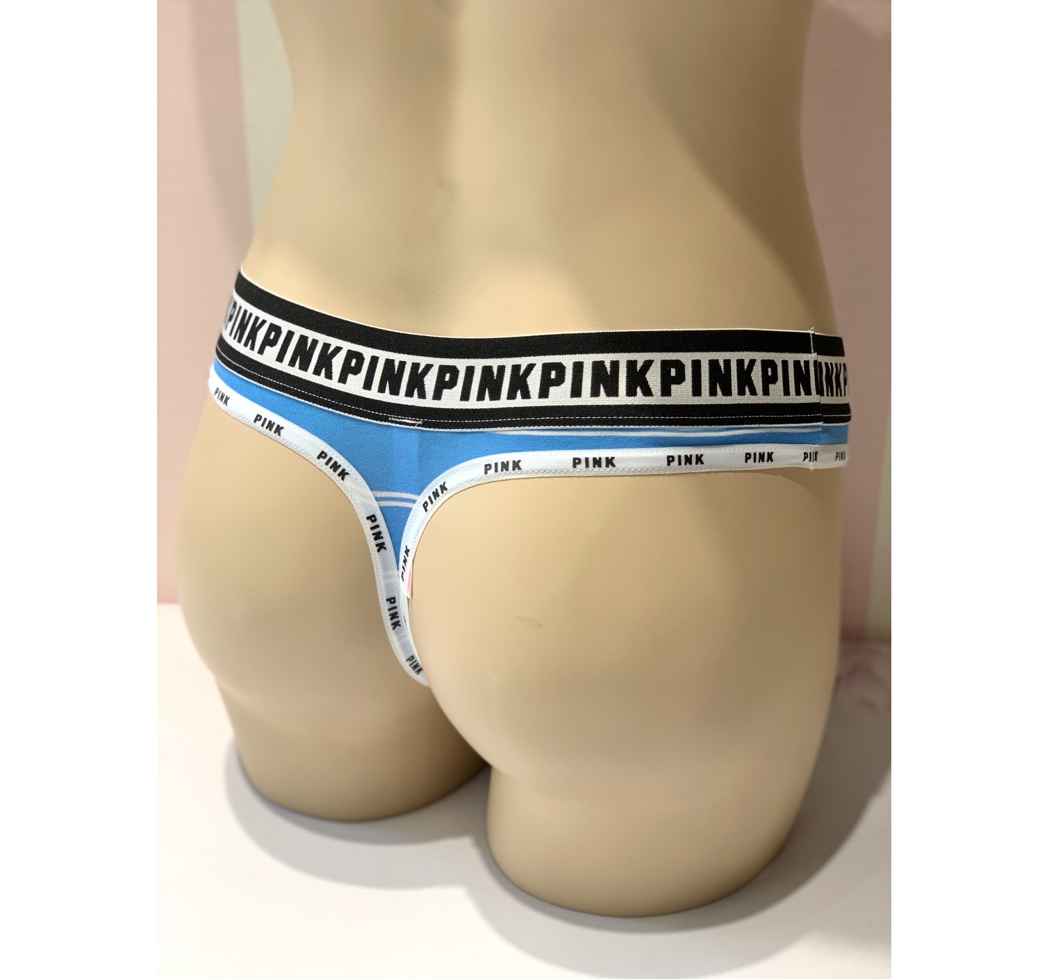 Трусики стринги Victoria’s Secret PINK Thong panty logo stripes
