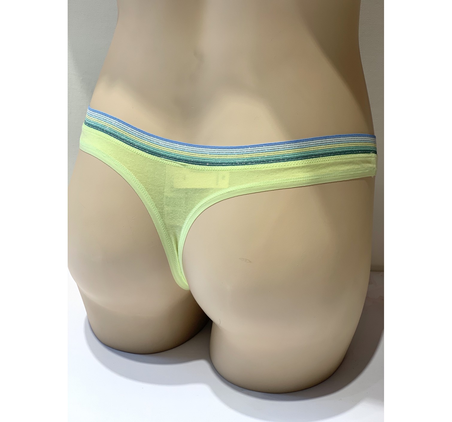 Трусики стрінги Victoria's Secret Green Thong panty з люрексом