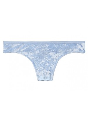 Трусики стринги Victoria’s Secret Sky Blue Thong panty велюровые