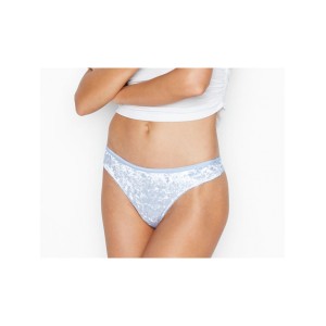 Трусики стринги Victoria’s Secret Sky Blue Thong panty велюровые