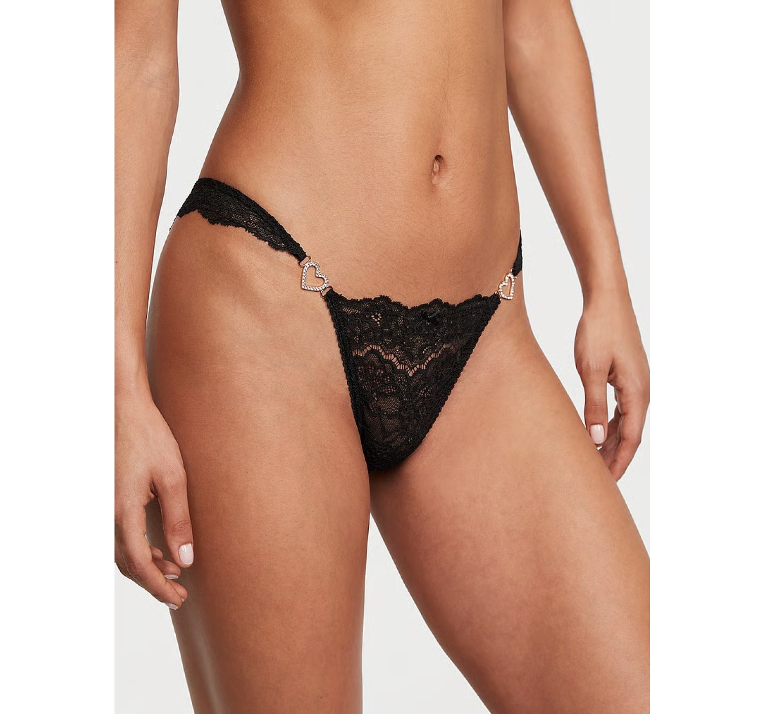 Трусики Shine Heartware Lace Brazilian Panty Black